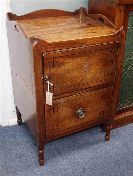 A George IV mahogany tray top commode W.50cm